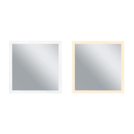 Cwi Lighting Abigail Square Matte White LED 36 in. Mirror 1233W36-36